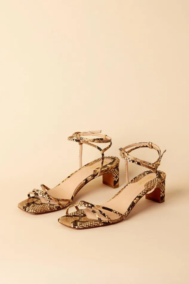 YOLAINE Sandals Python Naturel Women Rouje Shoes