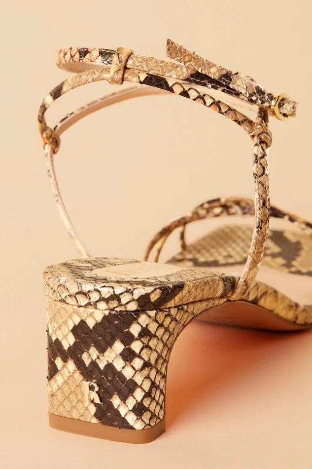 YOLAINE Sandals Python Naturel Women Rouje Shoes