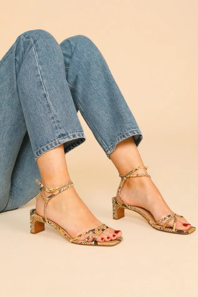 YOLAINE Sandals Python Naturel Women Rouje Shoes
