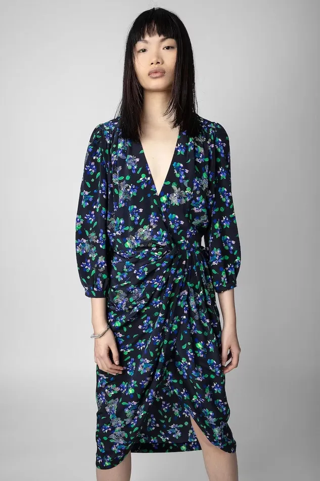 Zadig and Voltaire Dresses RENEW BIANCA FLOWER BLACK FLOWER 8211 Women Zadig and Voltaire Dresses RENEW BIANCA FLOWER BLACK FLOWER 8211 Women