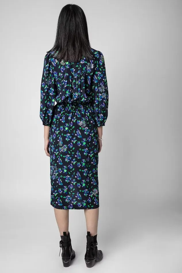 Zadig and Voltaire Dresses RENEW BIANCA FLOWER BLACK FLOWER 8211 Women Zadig and Voltaire Dresses RENEW BIANCA FLOWER BLACK FLOWER 8211 Women