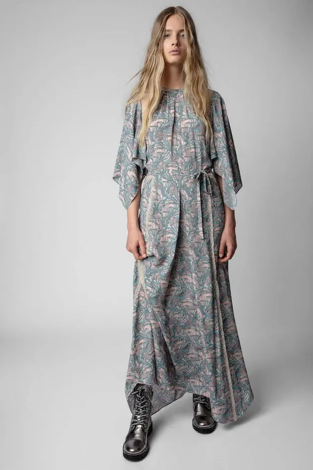 Zadig and Voltaire Dresses RIELLE SNAKE CHAINES PINK MIX 8211 Women