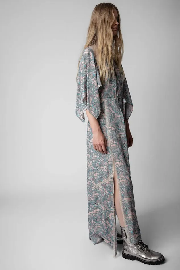 Zadig and Voltaire Dresses RIELLE SNAKE CHAINES PINK MIX 8211 Women Zadig and Voltaire Dresses RIELLE SNAKE CHAINES PINK MIX 8211 Women