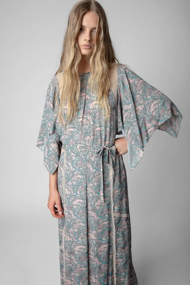 Zadig and Voltaire Dresses RIELLE SNAKE CHAINES PINK MIX 8211 Women Zadig and Voltaire Dresses RIELLE SNAKE CHAINES PINK MIX 8211 Women