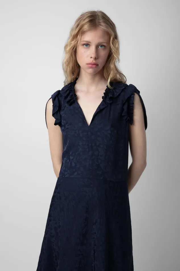 Zadig and Voltaire Dresses ROBERTY JAC LEO NAVY 8211 Women
