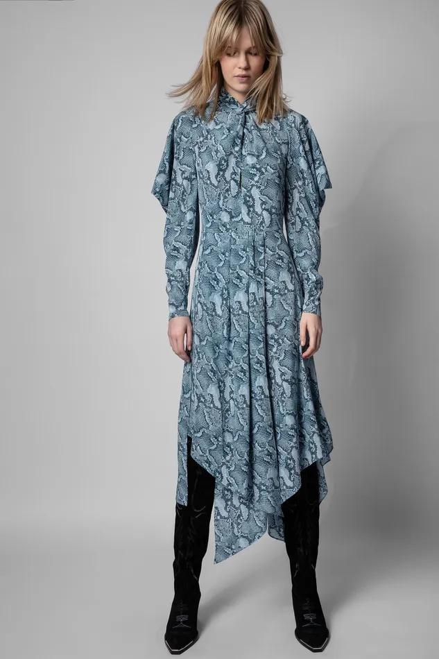 Zadig and Voltaire Dresses ROY WILD DRESS BLUE MIX 8211 Women