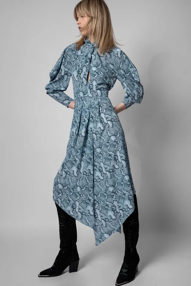 Zadig and Voltaire Dresses ROY WILD DRESS BLUE MIX 8211 Women Zadig and Voltaire Dresses ROY WILD DRESS BLUE MIX 8211 Women