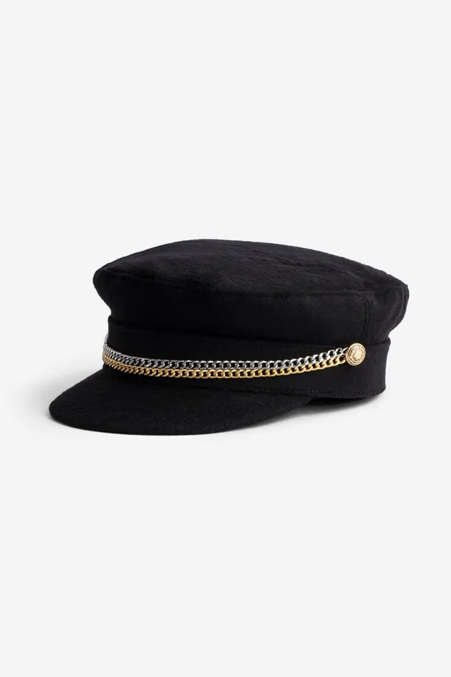 Zadig and Voltaire Hats ROCK CHAIN HAT BLACK 8211 WomenMen Zadig and Voltaire Hats ROCK CHAIN HAT BLACK 8211 WomenMen