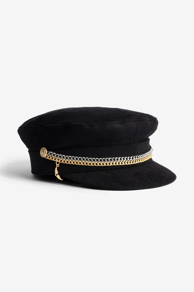 Zadig and Voltaire Hats ROCK CHAIN HAT BLACK 8211 WomenMen Zadig and Voltaire Hats ROCK CHAIN HAT BLACK 8211 WomenMen