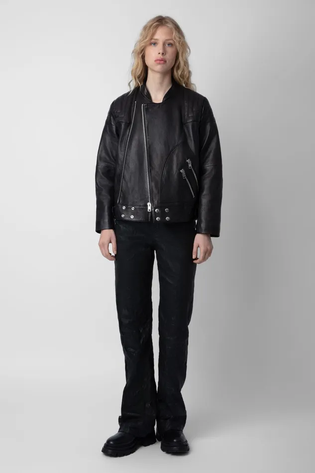 Zadig and Voltaire Jackets LILIAM LTH JKT BLACK 8211 Women