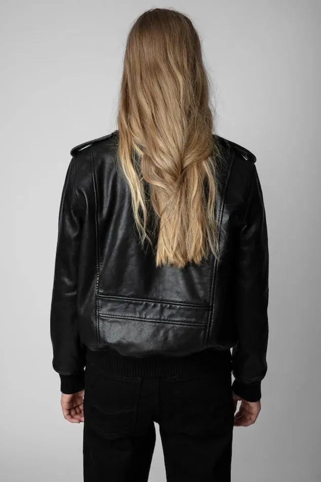 Zadig and Voltaire Jackets LUKA CUIR LISSE BLACK 8211 Women Zadig and Voltaire Jackets LUKA CUIR LISSE BLACK 8211 Women