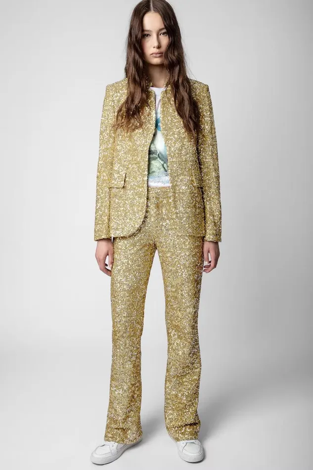 Zadig and Voltaire Jackets VERY SEQUIN JKT BUTTERCUP 8211 Women Zadig and Voltaire Jackets VERY SEQUIN JKT BUTTERCUP 8211 Women