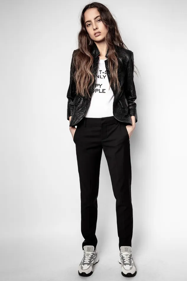 Zadig and Voltaire Jackets VERYS CRINKLED LTH JACKET BLACK 8211 Women