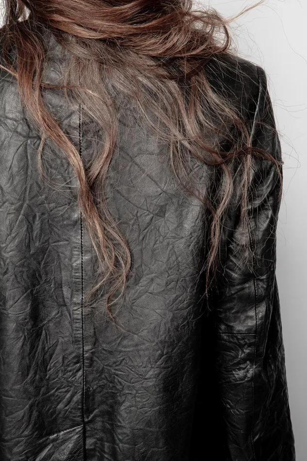 Zadig and Voltaire Jackets VERYS CRINKLED LTH JACKET BLACK 8211 Women Zadig and Voltaire Jackets VERYS CRINKLED LTH JACKET BLACK 8211 Women