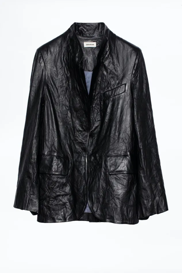 Zadig and Voltaire Jackets VERYS CRINKLED LTH JACKET BLACK 8211 Women Zadig and Voltaire Jackets VERYS CRINKLED LTH JACKET BLACK 8211 Women