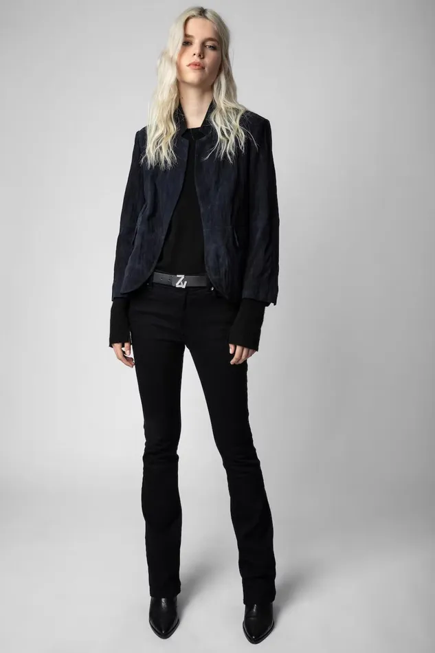 Zadig and Voltaire Jackets VERYS DAIM CRINKLE NAVY 8211 Women Zadig and Voltaire Jackets VERYS DAIM CRINKLE NAVY 8211 Women