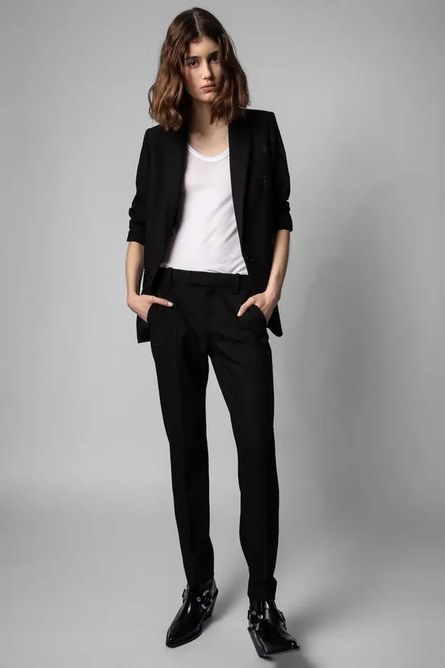 Zadig and Voltaire Jackets VIVA STAR JACKET BLACK 8211 Women