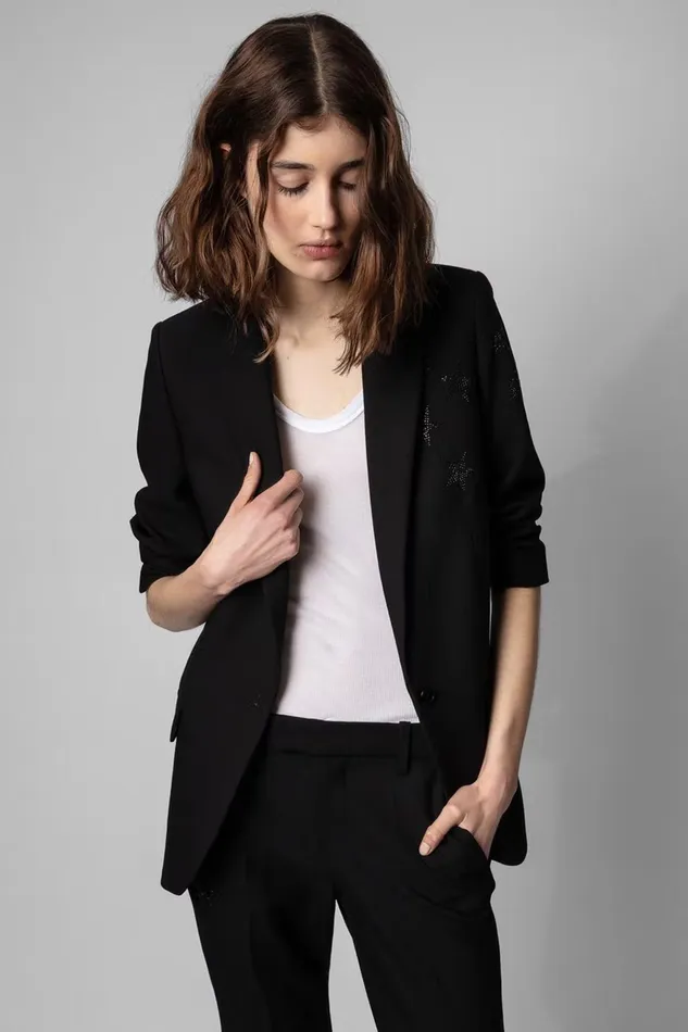 Zadig and Voltaire Jackets VIVA STAR JACKET BLACK 8211 Women Zadig and Voltaire Jackets VIVA STAR JACKET BLACK 8211 Women