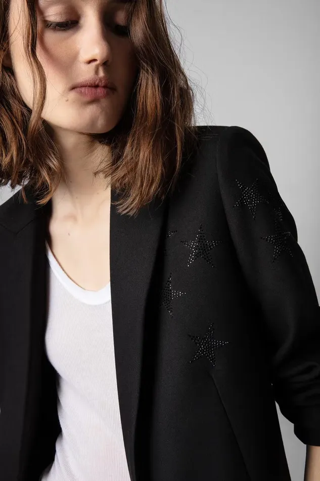 Zadig and Voltaire Jackets VIVA STAR JACKET BLACK 8211 Women Zadig and Voltaire Jackets VIVA STAR JACKET BLACK 8211 Women