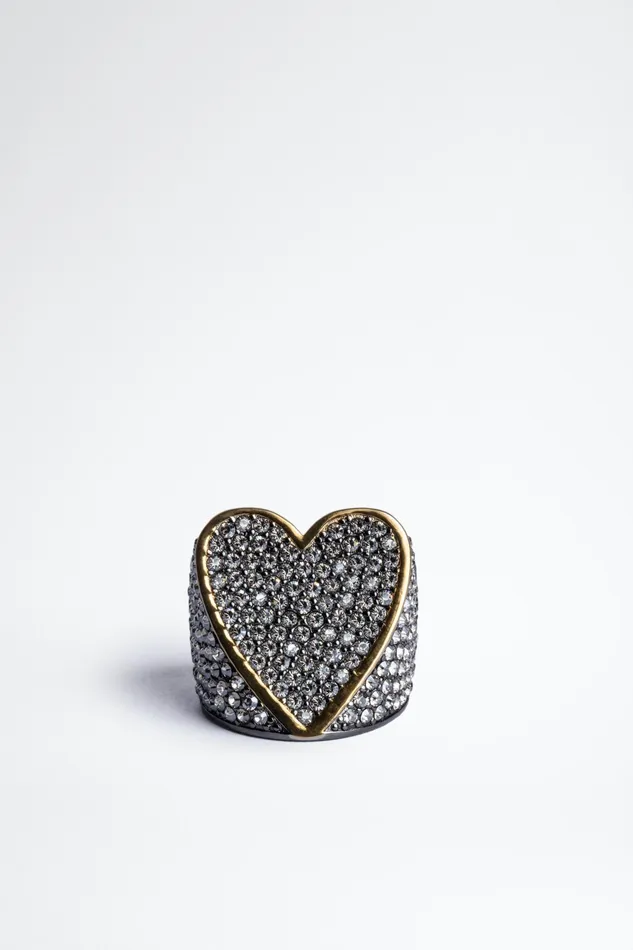 Zadig and Voltaire Jewellery IDOL STRASS RING SHINY BLACK 8211 WomenMen