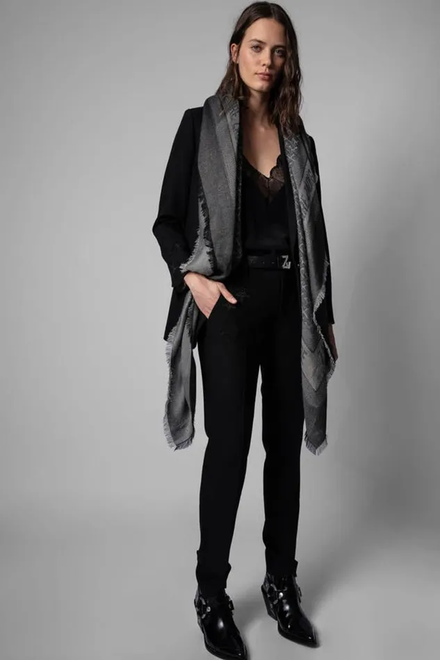 Zadig and Voltaire Scarves GLENN ZV LOGO SCARF 8211 WomenMen Zadig and Voltaire Scarves GLENN ZV LOGO SCARF 8211 WomenMen