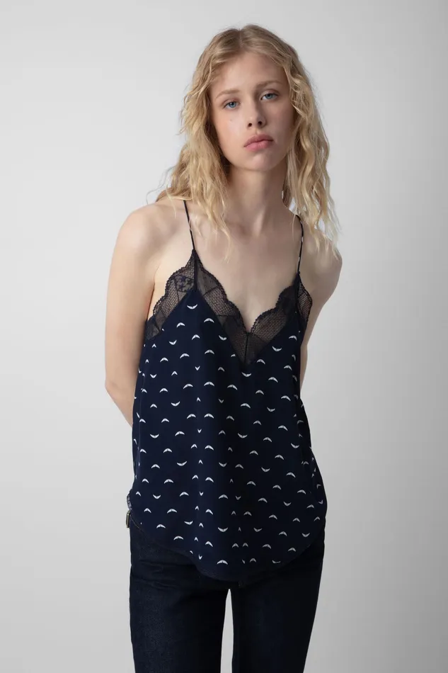 Zadig and Voltaire Shirts and Tops CHRISTY POLKA WINGS MARINE 8211 Women