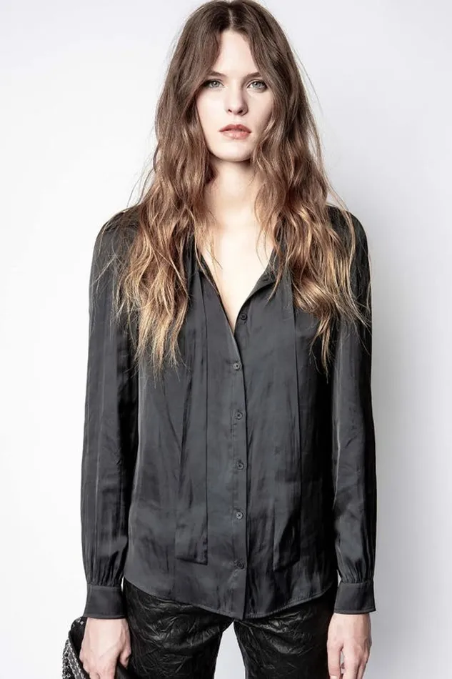 Zadig and Voltaire Shirts and Tops TAOS SATIN SHIRT BLACK 8211 Women