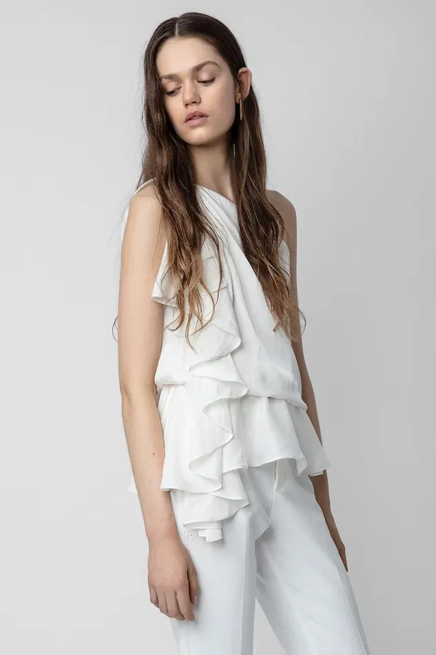 Zadig and Voltaire Shirts and Tops TIC SATIN TOP WHITE 8211 Women