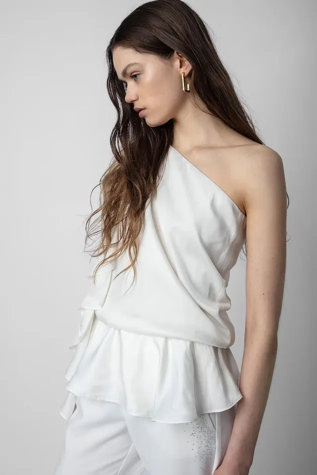 Zadig and Voltaire Shirts and Tops TIC SATIN TOP WHITE 8211 Women Zadig and Voltaire Shirts and Tops TIC SATIN TOP WHITE 8211 Women