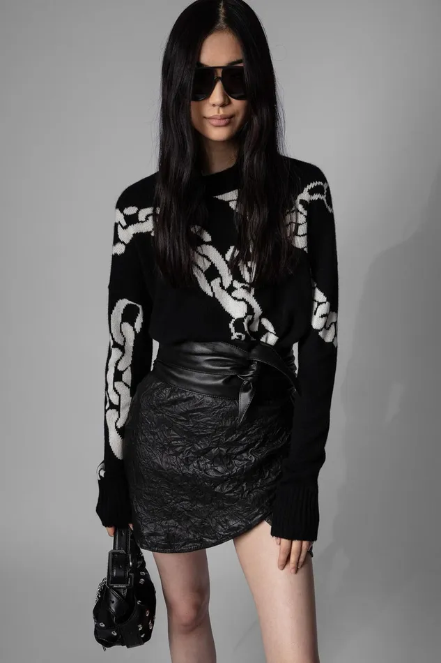 Zadig and Voltaire Skirts and Shorts JULIPE LTH SKIRT BLACK 8211 Women