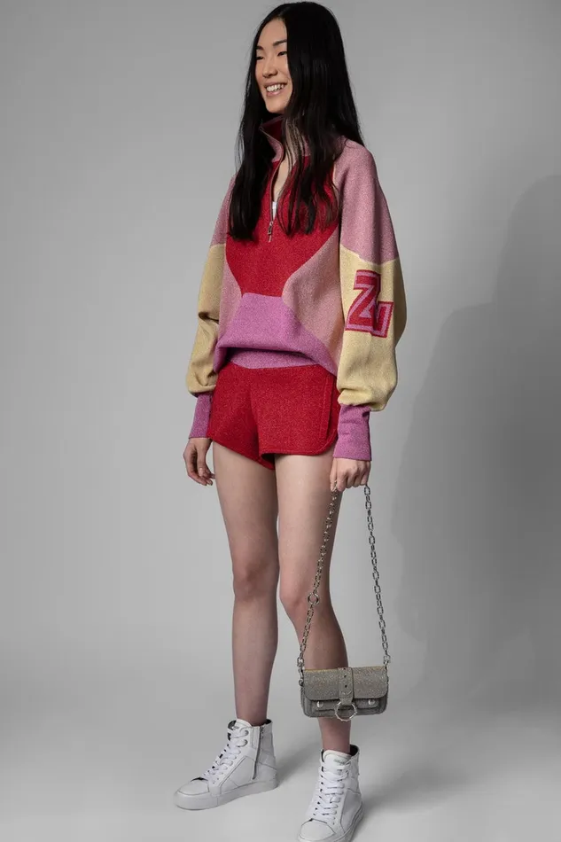 Zadig and Voltaire Skirts and Shorts SMILE LUREX SHORTS RED MIX 8211 Women Zadig and Voltaire Skirts and Shorts SMILE LUREX SHORTS RED MIX 8211 Women