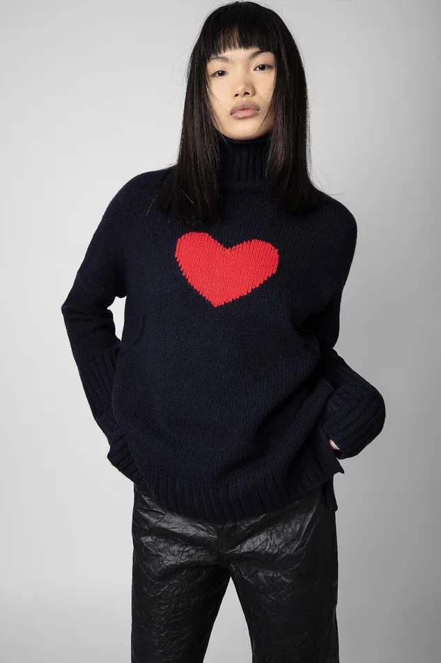 Zadig and Voltaire Sweaters and Knitwear ALMA HEART NAVY 8211 Women Zadig and Voltaire Sweaters and Knitwear ALMA HEART NAVY 8211 Women