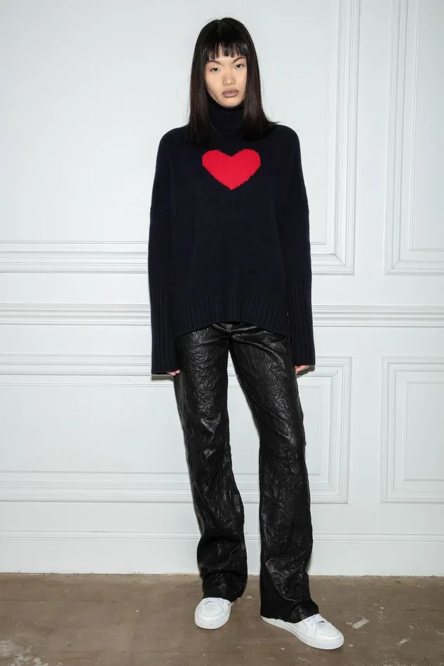 Zadig and Voltaire Sweaters and Knitwear ALMA HEART NAVY 8211 Women Zadig and Voltaire Sweaters and Knitwear ALMA HEART NAVY 8211 Women