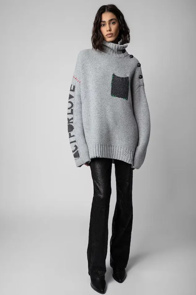 Zadig and Voltaire Sweaters and Knitwear ALMA RC POCKET GREY 8211 Women