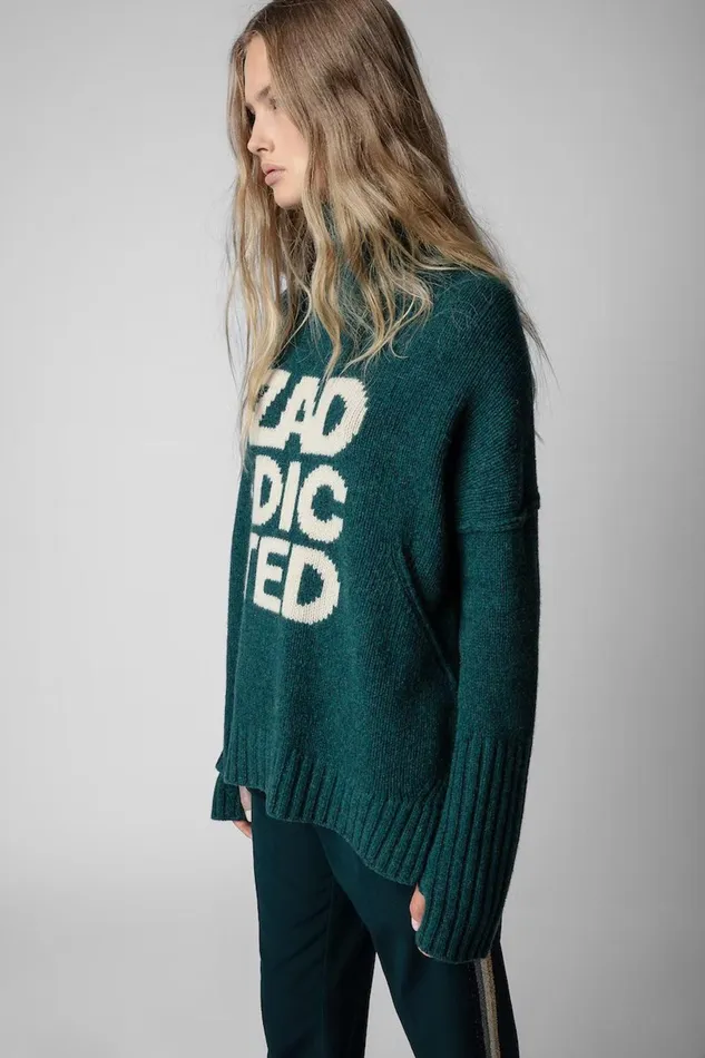 Zadig and Voltaire Sweaters and Knitwear ALMA ZADDICTED SWEAT PEACOCK 8211 Women Zadig and Voltaire Sweaters and Knitwear ALMA ZADDICTED SWEAT PEACOCK 8211 Women