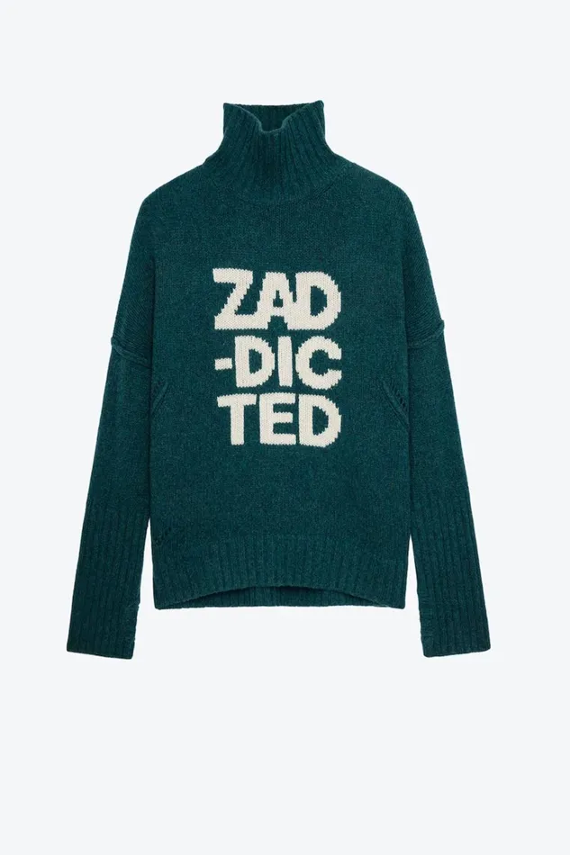 Zadig and Voltaire Sweaters and Knitwear ALMA ZADDICTED SWEAT PEACOCK 8211 Women Zadig and Voltaire Sweaters and Knitwear ALMA ZADDICTED SWEAT PEACOCK 8211 Women