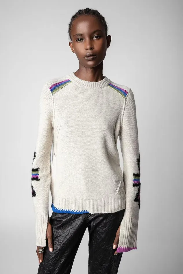 Zadig and Voltaire Sweaters and Knitwear HALTON WS PUTTY 8211 Women