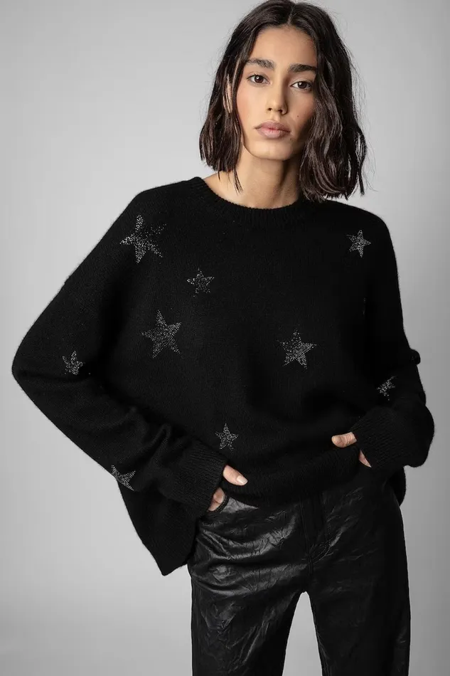 Zadig and Voltaire Sweaters and Knitwear MARKUS STARS BLACK 8211 Women Zadig and Voltaire Sweaters and Knitwear MARKUS STARS BLACK 8211 Women