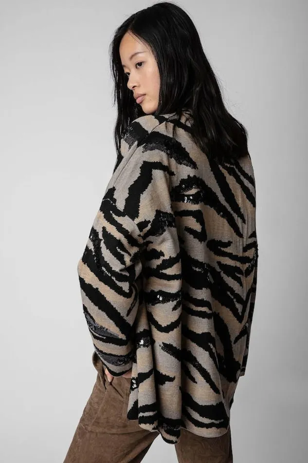 Zadig and Voltaire Sweaters and Knitwear MAYA TIGER COGNAC 8211 Women Zadig and Voltaire Sweaters and Knitwear MAYA TIGER COGNAC 8211 Women