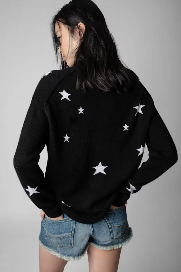Zadig and Voltaire Sweaters and Knitwear MIRKA STAR BLACK 8211 Women Zadig and Voltaire Sweaters and Knitwear MIRKA STAR BLACK 8211 Women