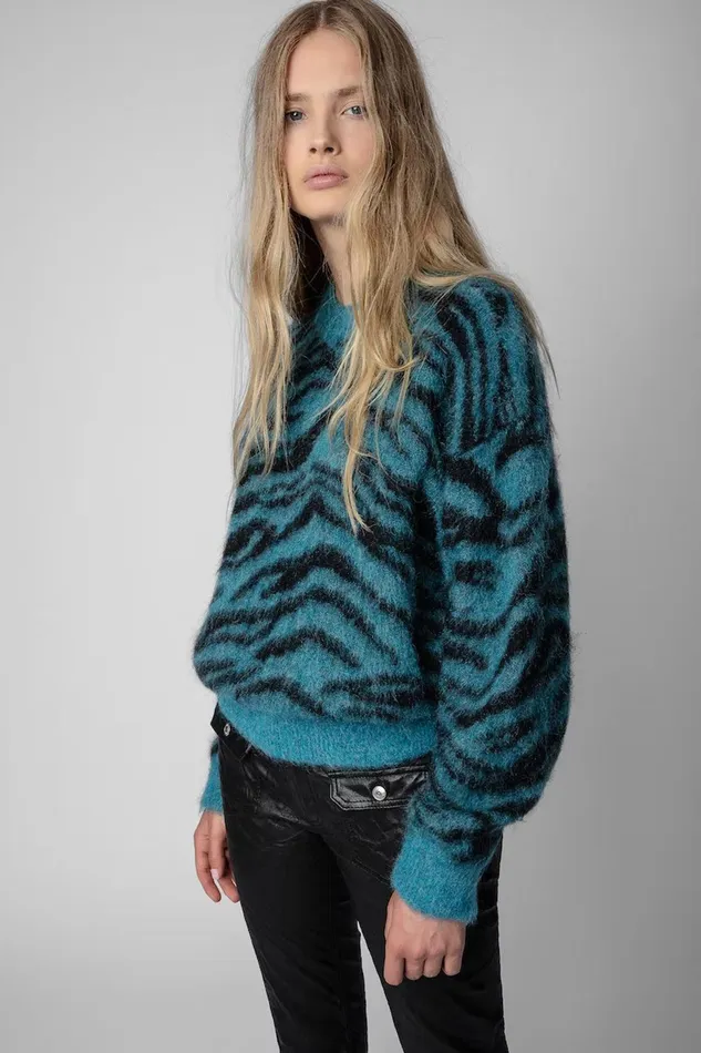 Zadig and Voltaire Sweaters and Knitwear RITA TIGER BLUE 8211 Women