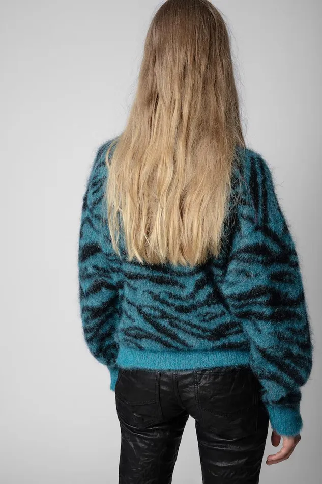 Zadig and Voltaire Sweaters and Knitwear RITA TIGER BLUE 8211 Women Zadig and Voltaire Sweaters and Knitwear RITA TIGER BLUE 8211 Women