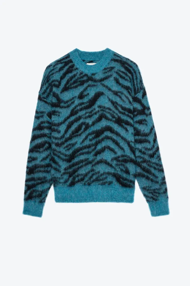 Zadig and Voltaire Sweaters and Knitwear RITA TIGER BLUE 8211 Women Zadig and Voltaire Sweaters and Knitwear RITA TIGER BLUE 8211 Women