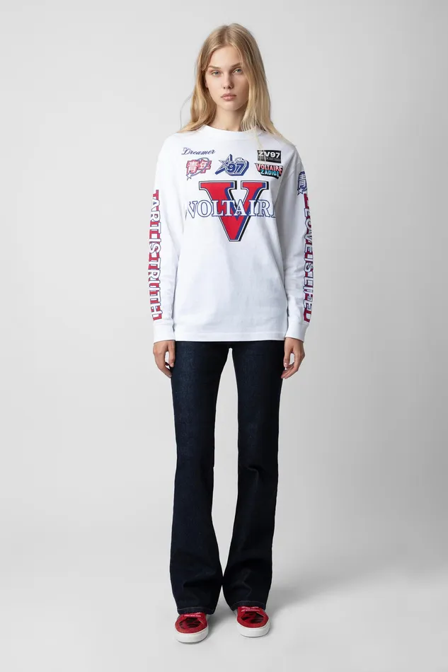 Zadig and Voltaire TShirts NOANE VOLTAIRE WHITE 8211 Women