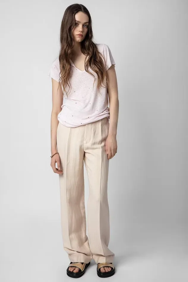 Zadig and Voltaire TShirts TUNISIEN STRASS DOT PINK 8211 Women Zadig and Voltaire TShirts TUNISIEN STRASS DOT PINK 8211 Women