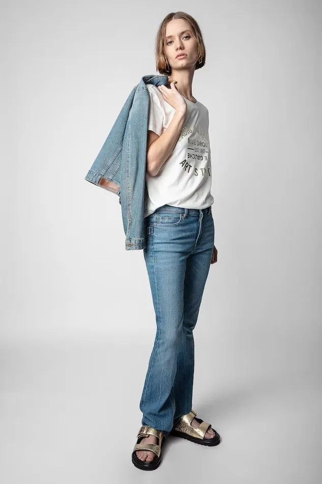 Zadig and Voltaire TShirts WALK BLASON FOIL WHITE 8211 Women