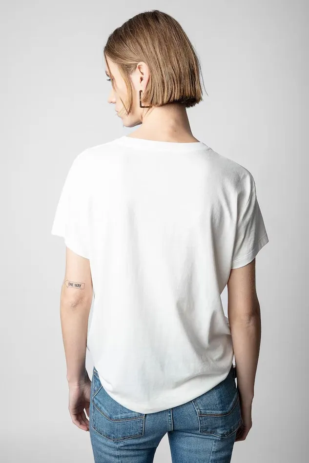 Zadig and Voltaire TShirts WALK BLASON FOIL WHITE 8211 Women Zadig and Voltaire TShirts WALK BLASON FOIL WHITE 8211 Women