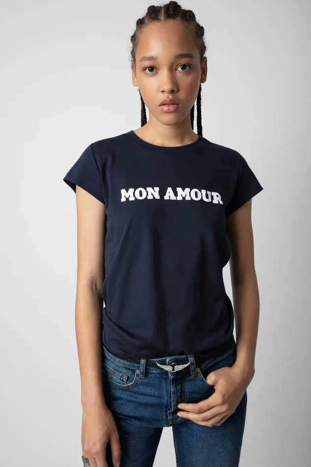 Zadig and Voltaire TShirts WOOP MON AMOUR WHITE 8211 Women Zadig and Voltaire TShirts WOOP MON AMOUR WHITE 8211 Women